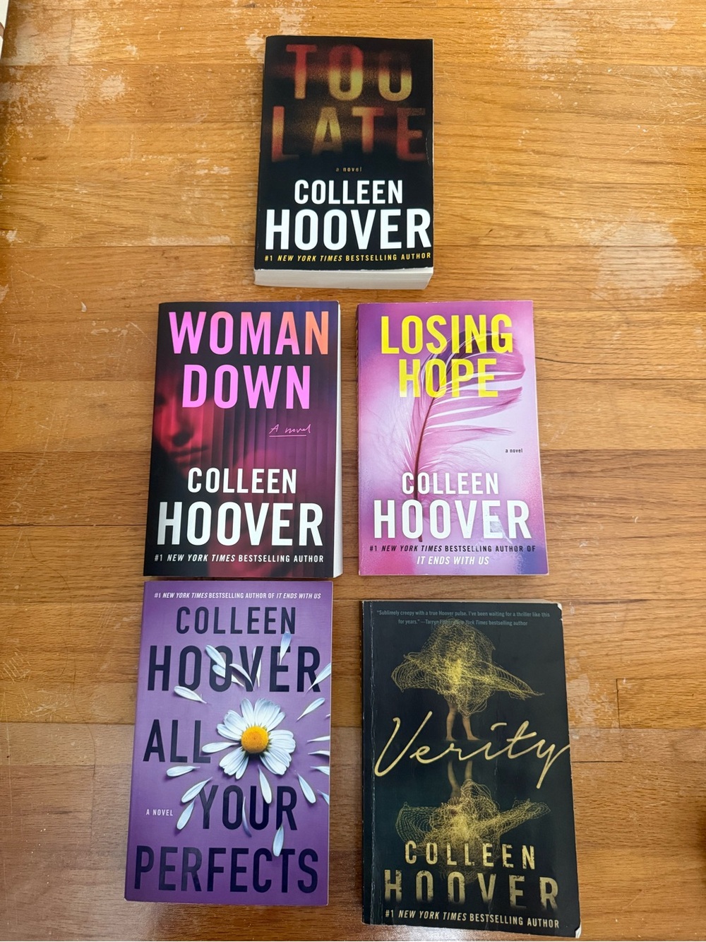Colleen Hoover Paperback Book Set - Mixed Pink, Purple, Black Covers
